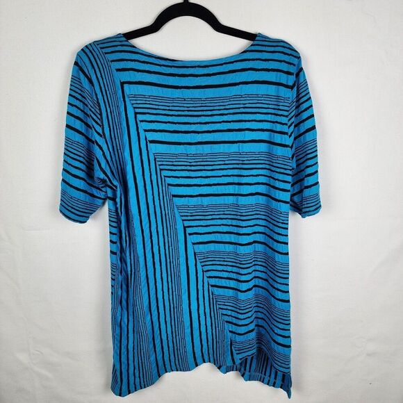 Ali Miles Asymmetrical Hem Abstract Print Tunic Top Size Medium Eclectic Artsy - Picture 2 of 6